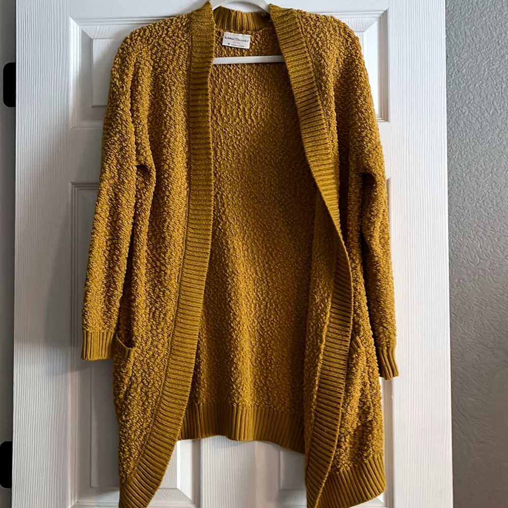 Bobbie Brooks Mustard Popcorn Cardigan